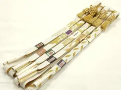 平和屋着物●和装小物　上質な帯締め5本セット　礼装用　高麗組　笹浪組　金糸　亀房付き　正絹　逸品　未使用　AABF9888ay