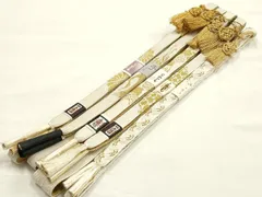 平和屋着物●和装小物　上質な帯締め5本セット　礼装用　高麗組　唐組　金糸　亀房付き　正絹　逸品　未使用　AABF9889ay