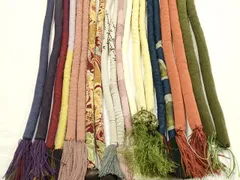 平和屋着物●和装小物　上質な帯締め10本セット　丸ぐけ　花柄　暈し　銀通し　撚り房　逸品　AABF9900ay