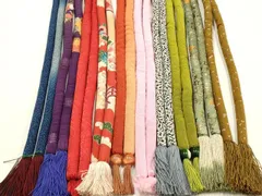 平和屋着物●和装小物　上質な帯締め10本セット　丸ぐけ　花柄　暈し　金糸　金彩　撚り房　逸品　未使用品あり　AABF9903ay