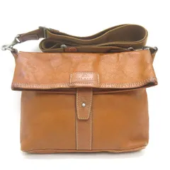 t■日本製■Deux moncx/デュモンクス 天然皮革 レザーショルダーバッグ■茶/男女兼用/5【中古】