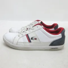 t■【 US7.5 】ラコステ/LACOSTE フェイクレザーシューズ■白MENS/33【中古】