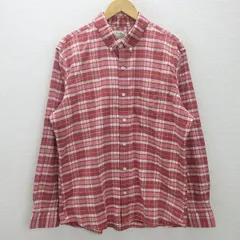 g■エルエルビーン/L.L.bean 長袖BDシャツ/コットン【L】赤/men's/64【中古】■