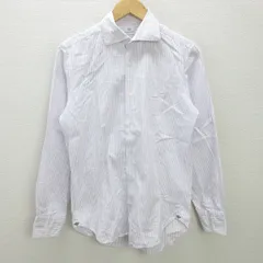 g■ビームス/BEAMS HEART 長袖シャツ/ストライプ柄【40】白紫/men's/43【中古】■
