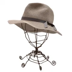 カシラCA4LA リボンペーパーハット ベージュ モカ