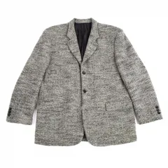 コムデギャルソン オムCOMME des GARCONS HOMME 起毛ダイヤジャガードジャケット 白黒 グレーM