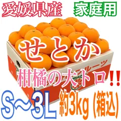 ラッピング包装‼️『家庭用』愛媛産三大柑橘の逸品！ せとか S～3Lサイズ  約3kg（箱込）『愛媛ブランド果実』