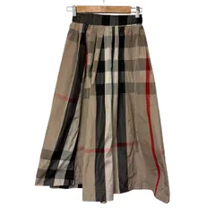 C428 TRIBUTE（トリビュート）レディース チェック柄 ロングスカート ベージュ メガチェック