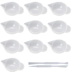 新品 YFFSFDC レジン道具 調色パレット 10枚+調色スティック 2本セット シリコン製 UVレジン用ツール 柔らかい DIY 手芸 UVレジン用具 半透明 ハンドメイド道具