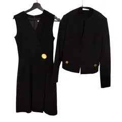 C428 EPOCA（エポカ）」ノーカラージャケット カシュクールデザインワンピース セットアップ（アンサンブル） 冠婚葬祭