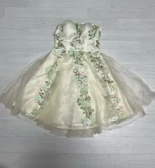 花柄 チューブトップ ドレス