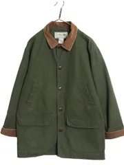 【お得なクーポン配布中!】 00s エルエルビーン ハンティング ジャケット メンズ M / オールド カバーオール ハーフ コート コットン キャンバス ライナー付き カーキ