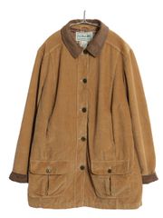 【お得なクーポン配布中!】 00s エルエルビーン 太畝 コーデュロイ ハンティング ジャケット レディース L オールド ハーフ コート フランネル チェック ライナー付き