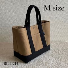 帆布とレザーのトートバッグ 底板付き 生成り×フェイクレザーシナモン