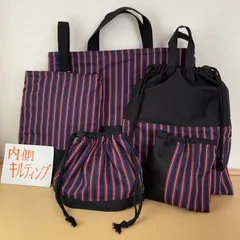 入園入学5点セット　りんりんのハンドメイド　レッスンバッグ　上履き入れ　お着替え袋　お弁当袋　コップ袋　キルティング　ストライプ