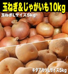【3月15日終売】北海道千歳産 じゃがいも（キタアカリ）＆玉ねぎ10kg セット　野菜  食品  ジャガイモ  大容量  お徳用【千彩百果】