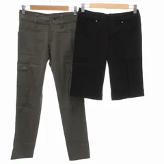 エル ELLE パンツ 2点セット まとめ ハーフ丈 ワーク 36 黒 緑 /UO