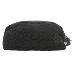 コーチ COACH ポーチ セカンドバッグ シグネチャー 総柄 キャンバス 茶 ブラウン /AE