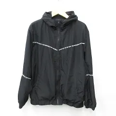 SPLENDID SATISFACTION ジャケット ブルゾン フード ジップアップ テープ ロゴ 黒 白 ブラック ホワイト LL