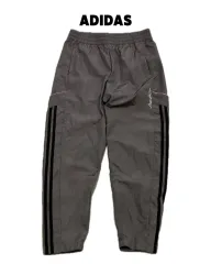 (S) アディダス 3本線 ナイロン トラック パンツ