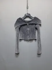 ゴージニットジップアップ (オフショルダー可能)