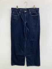 UNIQLO JEANS デニムパンツ 26(66cm) ネイビー フルレングス 無地 スタンダード ストレート レギュラー リジッド・ワンウォッシュ