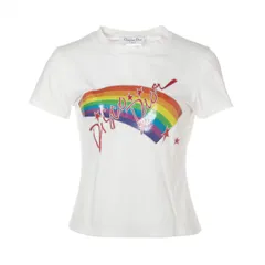 Christian Dior クリスチャンディオール 半袖Ｔシャツ レインボー ロゴ ガリアーノ期 コットン 38 2002【中古】のサムネイル
