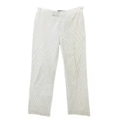 ラルフローレン RALPH LAUREN パンツ スラックス ストライプ ロールアップ 薄手 7 約Sサイズ 紺 ネイビー