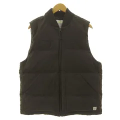 ギャップ GAP コットンダウンベスト リブカラー ジップアップ ダウン80％ カーキ M