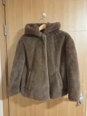 ZARA ザラ ブラウン ファー フード ジャケット XS