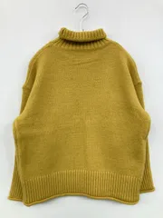 ニット/セーター イエロー ニット 無地 タートルネック/ハイネック 長袖