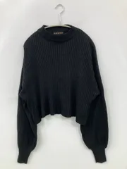 GORGE ニット/セーター M ブラック クルーネック(丸首) 長袖 無地 ニット ショート丈