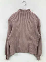 GORGE ニット/セーター F パープル ウール・ニット 無地 ミドル丈 タートルネック/ハイネック
