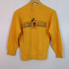 Disney ディズニー スウェット キャラクタープリント バックプリント イエロー レディース 古着 レトロ アメカジ