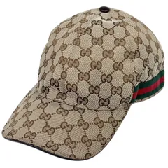 グッチ GUCCI GG柄 キャップ シェリーライン ウェブ ベースボールキャップ メンズ 帽子 キャップ ポリエステル ナイロン コットン ベージュ レディース 【中古】