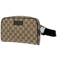 グッチ GUCCI GG柄 ボディバッグ ウエストバッグ ボディバッグ GGキャンバス ブラウン 449174 レディース 【中古】