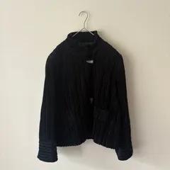 ヴィンテージesperanza 短丈 ジャケット 黒 コーデュロイ モノトーン