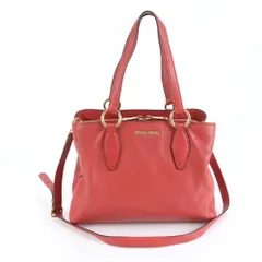 美品 ミュウミュウ ヴィッテロカリブ レザー 2WAY ショルダーバッグ 斜め掛け ハンド トート レディース REE DK32-3【中古】