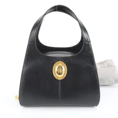 極美品 ヴィンテージ クリスチャンディオール オーバル CD ロゴ レザー ハンドバッグ トート ブラック 黒 レディース REE DK28-1【中古】