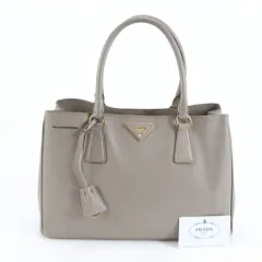 美品 プラダ ガレリア 三角ロゴ サフィアーノ レザー トート バッグ 肩掛け ショルダー ハンド A4 レディース REE DK30-6【中古】