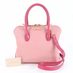 極美品 ミュウミュウ ギャランティカード付 RL0097 マドラス レザー 2WAY ショルダーバッグ 斜め掛け レディース EWE DL19-6【中古】