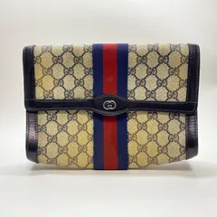 3419 GUCCI グッチ クラッチバッグ オールドグッチ シェリーライン GG ネイビー ヴィンテージ