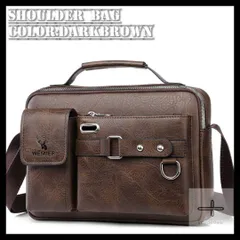 ショルダーバッグ メンズ 斜めがけ 紳士バッグ 肩掛け 防水 多機能 ダーク ブラウン おしゃれ アウトドア 散歩 男女兼用 おすすめ 大容量 人気 レザー きれいめ コーデ かっこいい かわいい イケメン 旅行 海外旅行 軽量 財布 通勤 釣 釣り 荷物