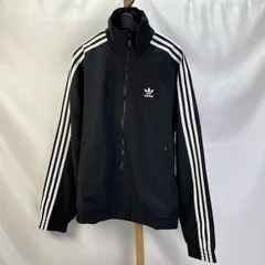 01w-6210 アディダス adidas  アディカラー ウーブン ファイヤーバード トラックトップ ジャージ ナイロンジャケット 袖ライン タグ付き  ブラック  サイズM  カンボジア製 メンズ   アウター  ナイロン  IT2491  【中古品】