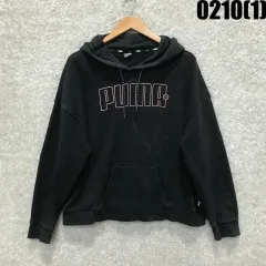 プーマ ブラック ロゴ フーディー Tシャツ L