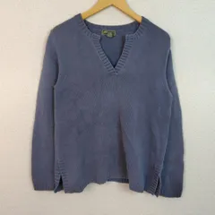 Eddie Bauer エディーバウアー ニット セーター 無地 ブルーグレー Mサイズ レディース 古着 シンプル カジュアル シティーボーイ