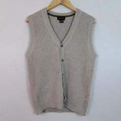 Eddie Bauer エディーバウアー ニットベスト 無地 ベージュ Mサイズ メンズ 古着 クラシック アメカジ