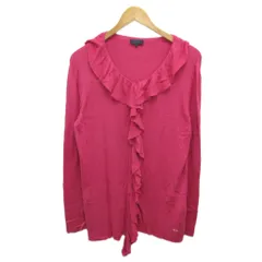 エスカーダ ESCADA カーディガン ニット フリル 絹 シルク XL ピンク