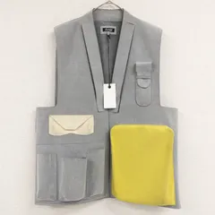 CLASS　クラス　ウルトラスエード　ベスト　エコレザー　マルチポケット　グレー　日本製　メンズ　F　b00537