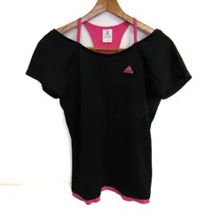 アディダス 半袖Ｔシャツ ロゴT スポーツウエア トップス 黒 レディース Lサイズ ブラック adidas 【中古】